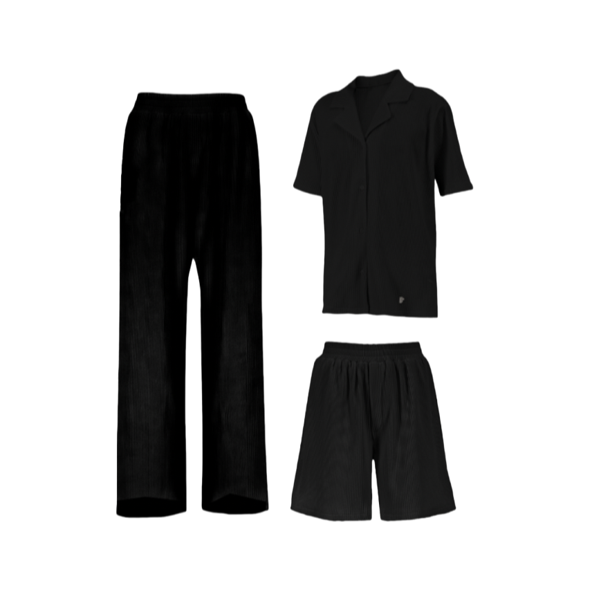 IVORY PLEATED FULL SET .