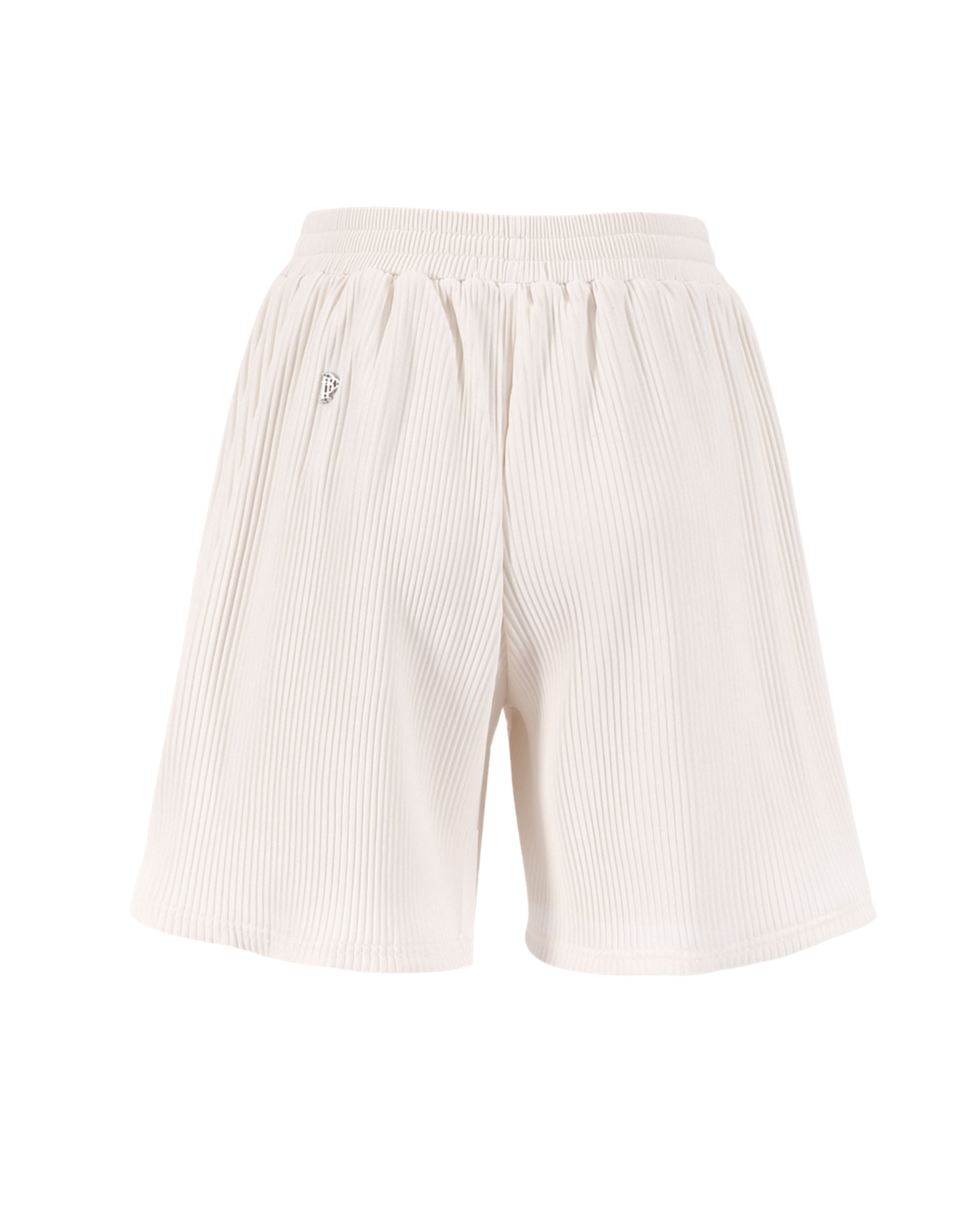 JET-BLACK PLEATED SHORTS .
