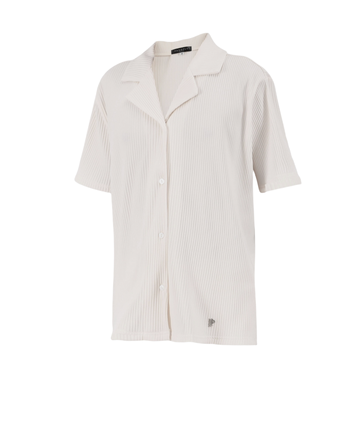 JET-BLACK PLEATED SHIRT .