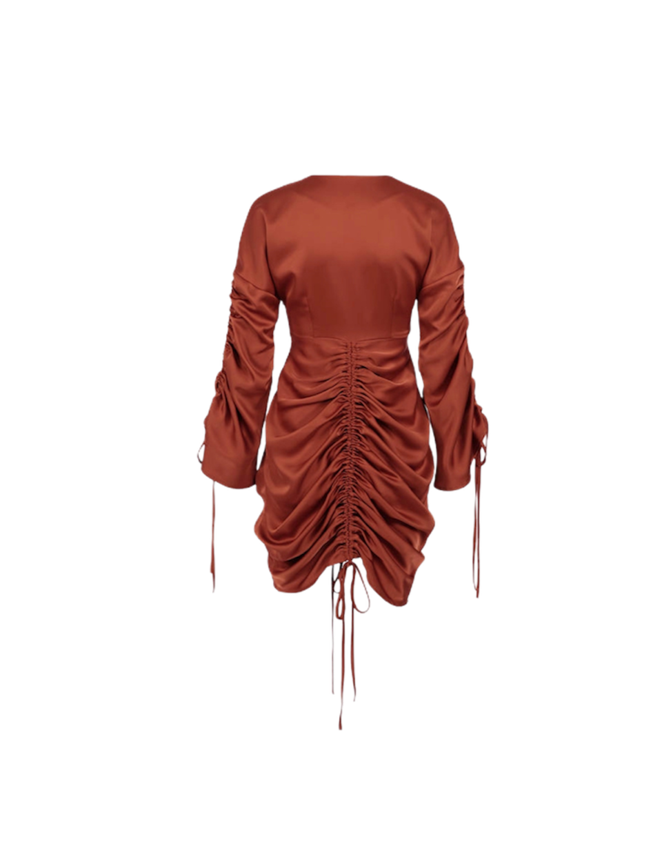 MULTI RUCHE STRING DRESS .